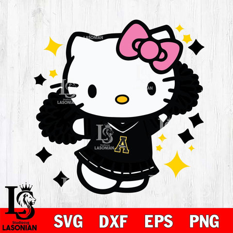 Appalachian State Mountaineers Hello Kitty Cheerleader 4 Svg Eps Dxf Png File, Digital Download, Instant Download