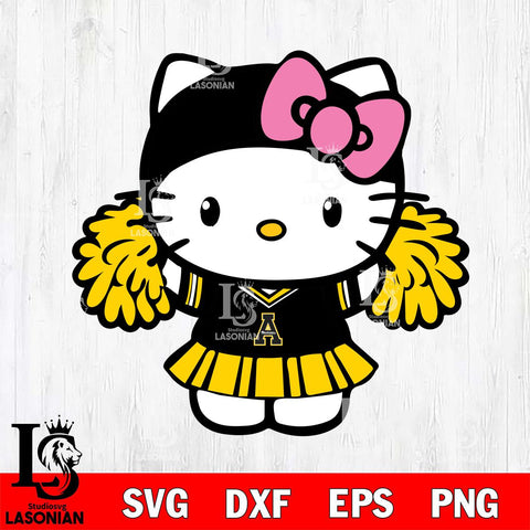 Appalachian State Mountaineers Hello Kitty Cheerleader 5 Svg Eps Dxf Png File, Digital Download, Instant Download