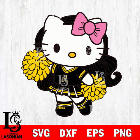 Appalachian State Mountaineers Hello Kitty Cheerleader 7 Svg Eps Dxf Png File, Digital Download, Instant Download
