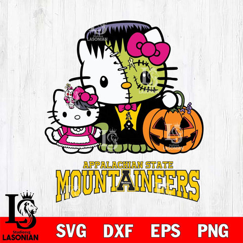 Appalachian State Mountaineers Hello Kitty Horror 10 Svg Eps Dxf Png File, Digital Download