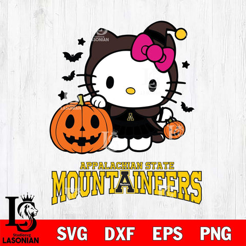 Appalachian State Mountaineers Hello Kitty Horror 1 Svg Eps Dxf Png File, Digital Download