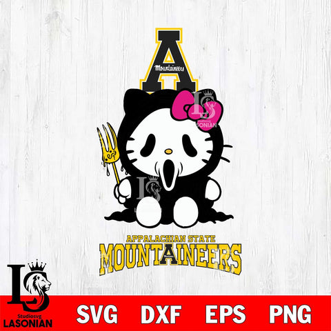 Appalachian State Mountaineers Hello Kitty Horror 4 Svg Eps Dxf Png File, Digital Download