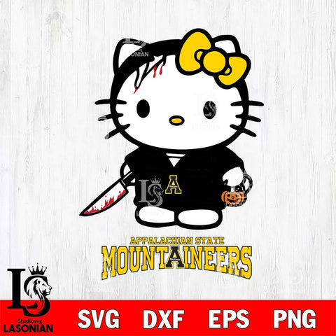Appalachian State Mountaineers Hello Kitty Horror 5 Svg Eps Dxf Png File, Digital Download