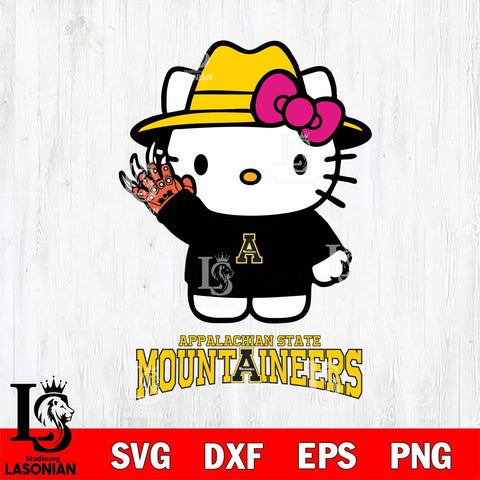 Appalachian State Mountaineers Hello Kitty Horror 6 Svg Eps Dxf Png File, Digital Download