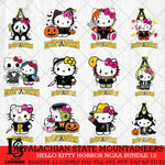 Appalachian State Mountaineers Hello Kitty Horror NCAA Bundle 12 SVG Svg Eps Dxf Png File, Digital Download