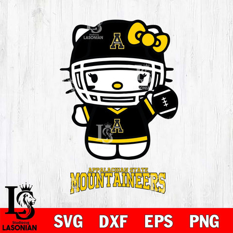 Appalachian State Mountaineers Hello Kitty NCAA 1 Svg Eps Dxf Png File, Digital Download, Instant Download
