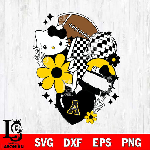 Appalachian State Mountaineers Hello Kitty NCAA 2 Svg Eps Dxf Png File, Digital Download, Instant Download