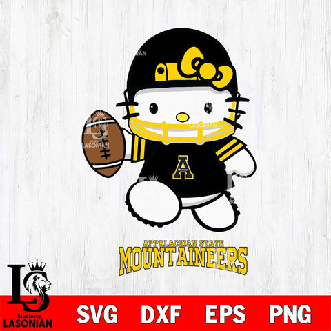 Appalachian State Mountaineers Hello Kitty NCAA 4 Svg Eps Dxf Png File, Digital Download, Instant Download