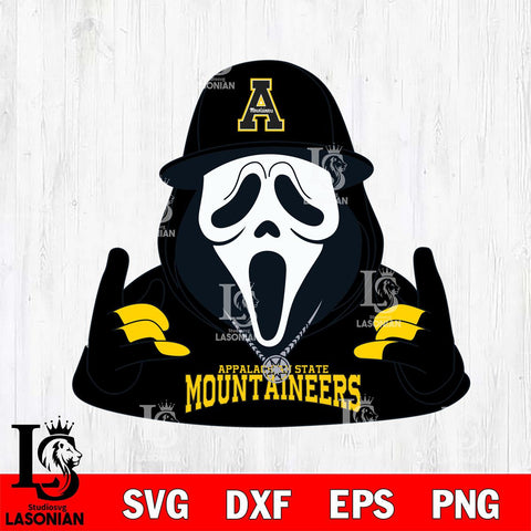 Appalachian State Mountaineers Horror Character Ghostface Sport Svg Eps Dxf Png File, NCAA svg, Digital Download, Instant Download