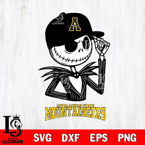 Appalachian State Mountaineers Jack Skellington 3 Halloween Svg Eps Dxf Png File, NCAA svg, Digital Download, Instant Download