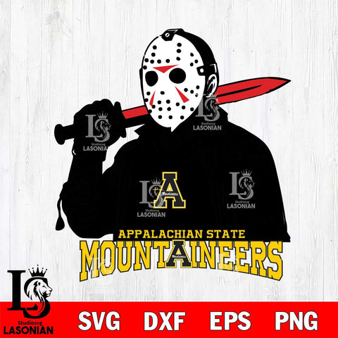Appalachian State Mountaineers Jason Voorhees Horror 12 Svg Eps Dxf Png File, NCAA svg, Digital Download, Instant Download