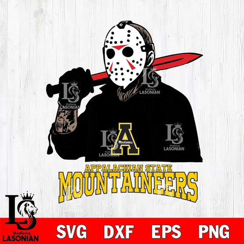 Appalachian State Mountaineers Jason Voorhees Horror Halloween Svg Eps Dxf Png File, NCAA svg, Digital Download, Instant Download