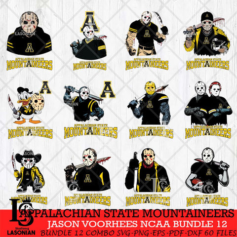 Appalachian State Mountaineers Jason Voorhees NCAA Bundle 12 SVG Svg Eps Dxf Png File, Digital Download