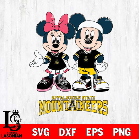 Appalachian State Mountaineers Mickey And Minnie Football Svg Eps Dxf Png File, NCAA svg , Digital Download , Instant Download, Cricut File