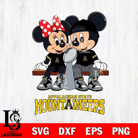 Appalachian State Mountaineers Mickey And Minnie Football Champions Svg Eps Dxf Png File, NCAA svg , Digital Download , Instant Download, Cricut File