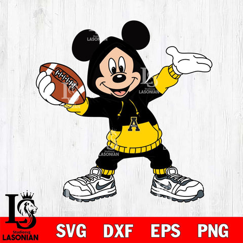 Appalachian State Mountaineers Mickey Disney Football Christmas File Cut, NCAA SVG DXF EPS PNG FILE, Digital Download , Criucut , Silhouette