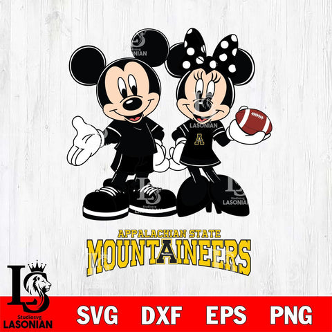 Appalachian State Mountaineers Mickey Minnie Football Svg Eps Dxf Png File, NCAA svg , Digital Download , Instant Download, Cricut File