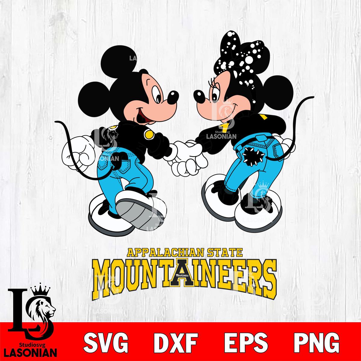 Appalachian State Mountaineers Mickey Minnie Valentine Rugby – lasoniansvg
