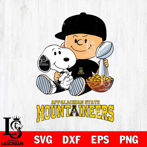 Appalachian State Mountaineers Peanuts Snoopy Champion football SVG DXF EPS PNG FILE,Snoopy File Cut, NCAA Digital Download,Instant Download,Christmas Silhouette