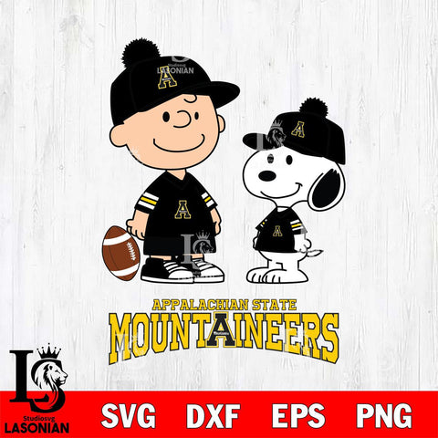 Appalachian State Mountaineers Peanuts Snoopy Friends Football SVG DXF EPS PNG FILE,Snoopy File Cut, NCAA Digital Download,Instant Download,Christmas Silhouette