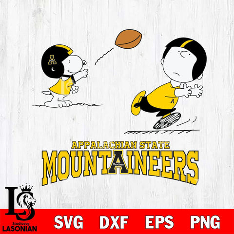 Appalachian State Mountaineers Peanuts play football SVG DXF EPS PNG FILE,Snoopy File Cut, NCAA Digital Download,Instant Download,Christmas Silhouette