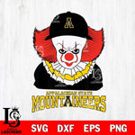 Appalachian State Mountaineers Pennywise Horror Sport 10 Svg Eps Dxf Png File, Digital Download