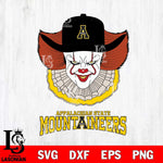 Appalachian State Mountaineers Pennywise Horror Sport 12 Svg Eps Dxf Png File, Digital Download
