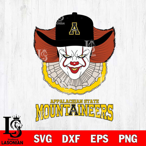 Appalachian State Mountaineers Pennywise Horror Sport 12 Svg Eps Dxf Png File, Digital Download