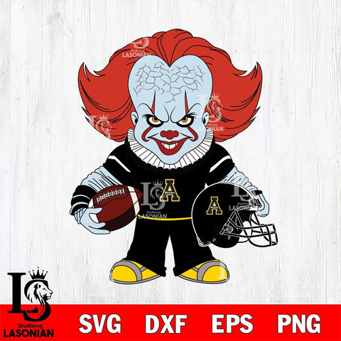 Appalachian State Mountaineers Pennywise Horror Sport Svg Eps Dxf Png File, Digital Download