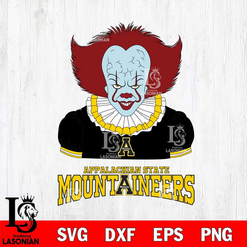 Appalachian State Mountaineers Pennywise Horror Sport 5 Svg Eps Dxf Png File, Digital Download