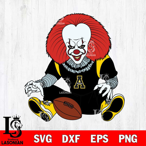 Appalachian State Mountaineers Pennywise Horror Sport 6 Svg Eps Dxf Png File, Digital Download