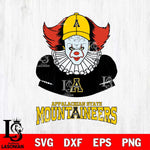 Appalachian State Mountaineers Pennywise Horror Sport 7 Svg Eps Dxf Png File, Digital Download