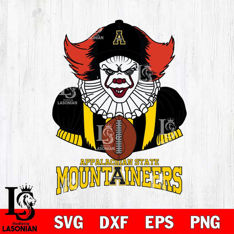 Appalachian State Mountaineers Pennywise Horror Sport 9 Svg Eps Dxf Png File, Digital Download