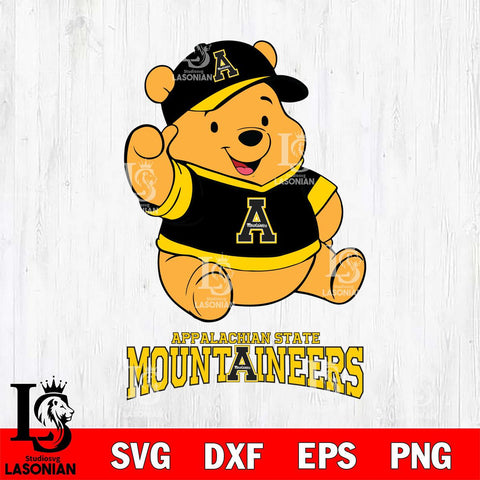 Appalachian State Mountaineers Pooh Bear Disney, Svg Eps Dxf Png File, Digital Download