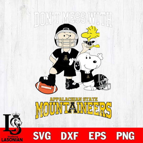 Appalachian State Mountaineers Snoopy Dont mess with SVG DXF EPS PNG FILE,Snoopy File Cut, NCAA Digital Download,Instant Download,Christmas Silhouette
