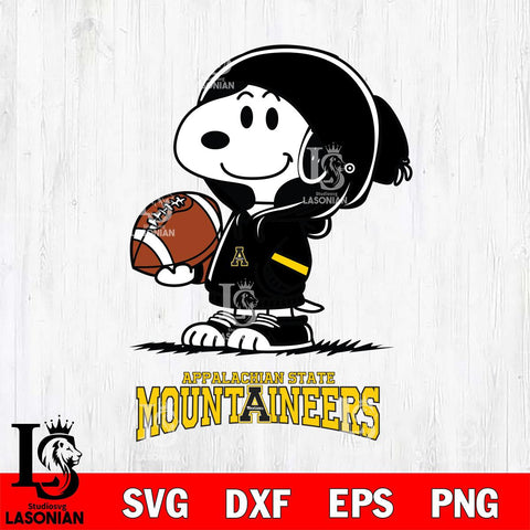 Appalachian State Mountaineers Snoopy Football Svg Eps Dxf Png File, NCAA svg , Digital Download , Instant Download, Cricut File