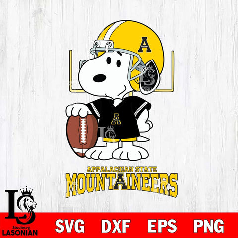 Appalachian State Mountaineers Snoopy Player Football SVG DXF EPS PNG FILE,Snoopy File Cut, NCAA Digital Download,Instant Download,Christmas Silhouette