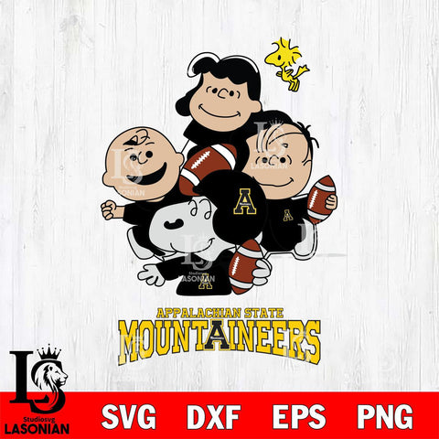 Appalachian State Mountaineers Snoopy Sport 4 Svg Eps Dxf Png File, Digital Download