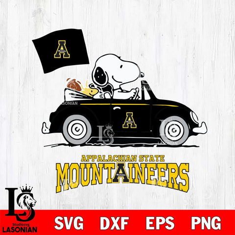 Appalachian State Mountaineers Snoopy Sport 5 Svg Eps Dxf Png File, Digital Download