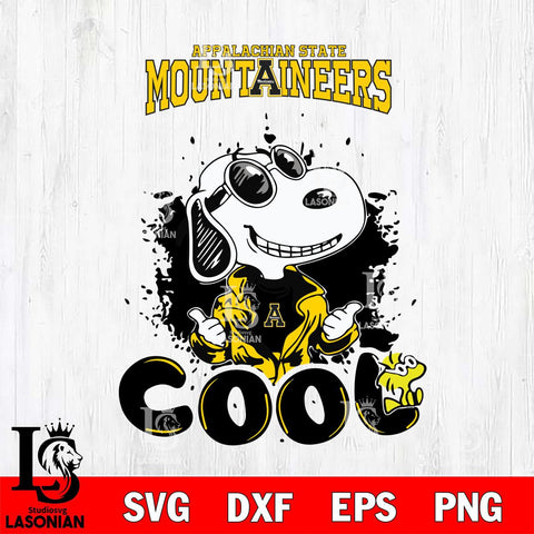 Appalachian State Mountaineers Snoopy Sport 7 Svg Eps Dxf Png File, Digital Download