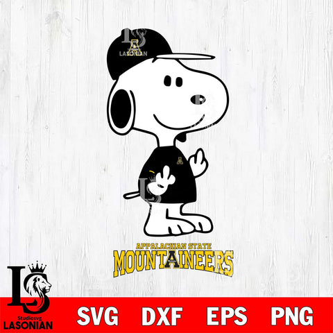 Appalachian State Mountaineers Snoopy Sport 8 Svg Eps Dxf Png File, Digital Download