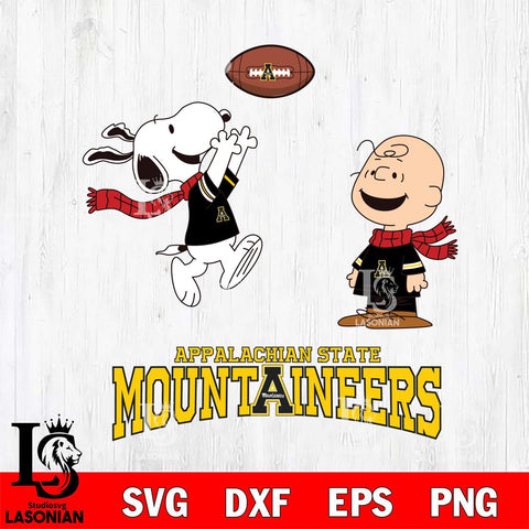Appalachian State Mountaineers Snoopy & Charlie Brown Football Cricut,Christmas SVG DXF EPS PNG FILE, NCAA Digital Download,Instant Download, Silhouette