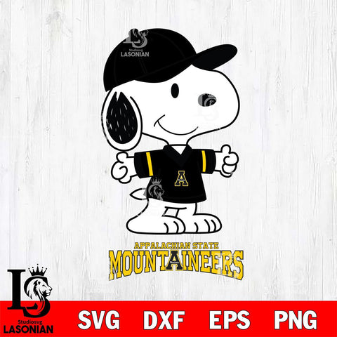 Appalachian State Mountaineers Snoopy football SVG DXF EPS PNG FILE,Snoopy File Cut, NCAA Digital Download,Instant Download,Christmas Silhouette