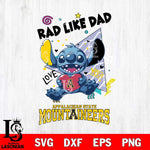 Appalachian State Mountaineers Stitch Love Rad Like Dad SVG DXF EPS PNG FILE, NCAA File Cut,Digital Download,Instant Download