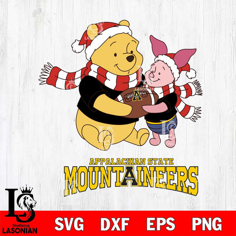 Appalachian State Mountaineers Winnie the Pooh & Piglet Football Cricut,Christmas SVG DXF EPS PNG FILE, NCAA Digital Download,Instant Download, Silhouette