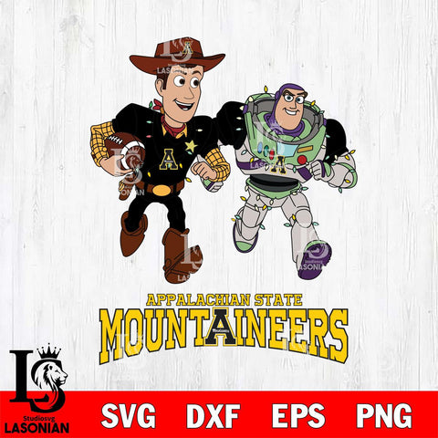 Appalachian State Mountaineers Woody & Buzz Lightyear Football Cricut,Christmas SVG DXF EPS PNG FILE, NCAA Digital Download,Instant Download, Silhouette