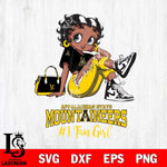 Appalachian State Mountaineers #1 Black Fan Girl Betty Boop, Svg Eps Dxf Png File, Digital Download