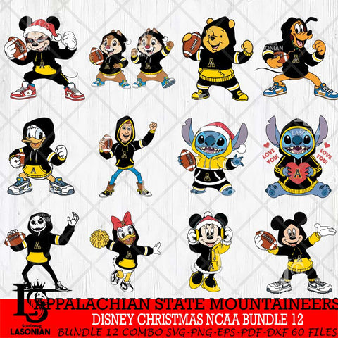 Appalachian State Mountaineers  Disney christmas NCAA Bundle File Cut, Bundle NCAA SVG DXF EPS PNG FILE, Digital Download , Criucut , Silhouette