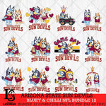 Arizona State Sun Devils Bluey & Bingo Bundle 12 SVG Svg Eps Dxf Png File, Bundle NCAA svg, Digital Download, Instant Download