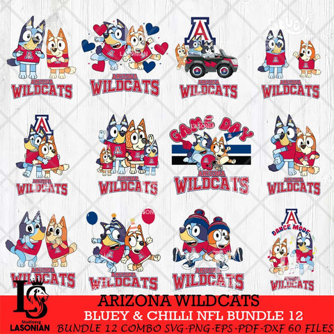 Arizona Wildcats Bluey & Bingo Bundle 12 SVG Svg Eps Dxf Png File, Bundle NCAA svg, Digital Download, Instant Download